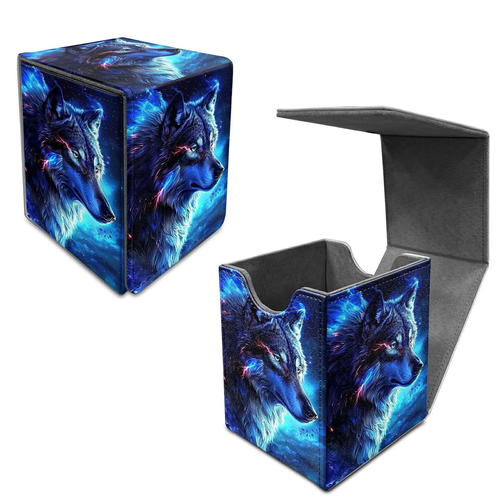 Amazon.com: Dikoer Blue Wolf Deck Box - MTG Commander Case for 100
